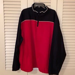 Men’s Willowtec Willow Point 1/4 zip red and black with white piping pullover